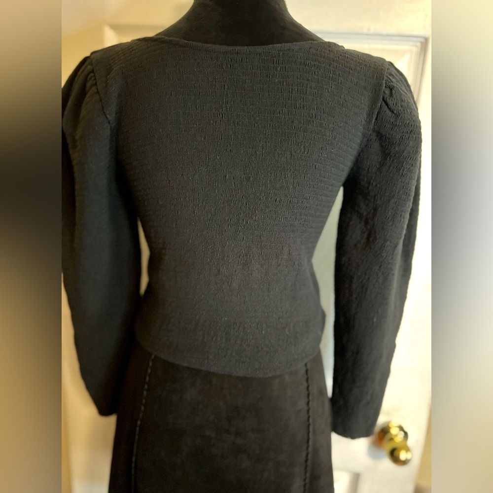 Women’s Nation LTD Knit Shirred Puff Sleeve Pima Cotton‎ Sweater S - Picture 6 of 11